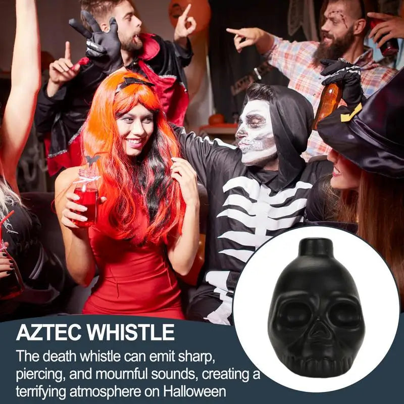 Creepy Death Whistle Loud Human Scream War Whistle High Decibels Authentic Human Sounding Aztec War Whistle for Skull Shape
